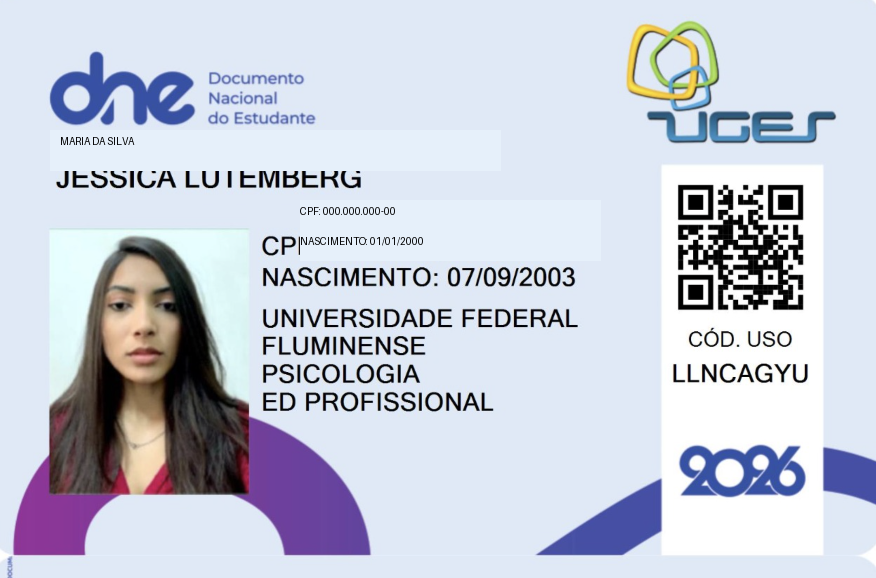 Modelo da Carteira de Estudante UGES